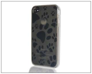 Foot TPU Gel Silicone Back Case Cover For iPhone 4 Black  