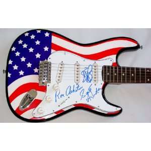 The Stooges Autographed Signed USA Flag Guitar & Proof 
