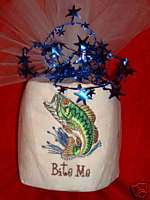 PERSONALIZED EMBROIDERY TOILET paper BASS FISH BITE ME  