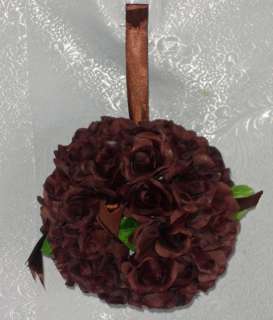   CHOCOLATE BROWN TRUFFLE Wedding Flowers Pew Bows Centerpieces  