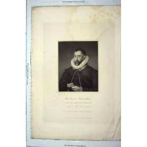  Sir Francis Walsingham English Old Antique Print