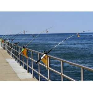 Fishing Poles Along St. Clair River, Port Huron, MI Photographic 
