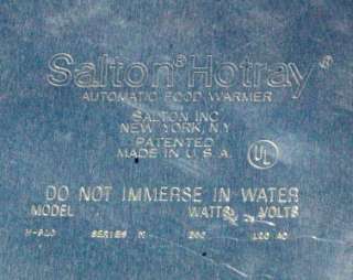 Salton Hotray Automatic Food Warmer Model H 310  