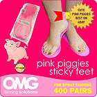 400 x pairs pink piggies sticky feet stick on feet