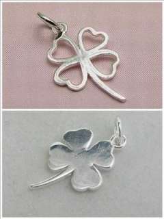  925 Solid Sterling silver Four Leaf Clover Charm Pendant