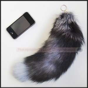 15 Large Fox Tail Fur Tassel Bag Tag Accessory Charm  