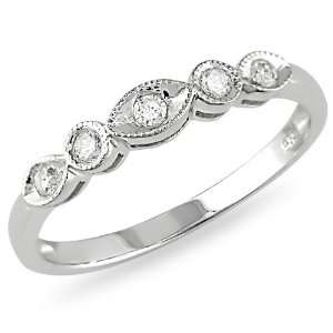  14k White Gold Diamond Eternity Ring, (.16 cttw G H Color 