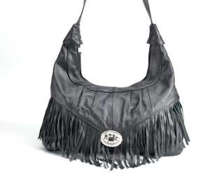 Western Style Cowgirl Leather Fringe Handbag Hobo Purse  