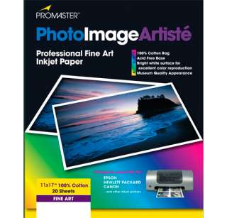 PhotoImage Artiste Fine Art Inkjet Paper   11 x 17  20 sheets 