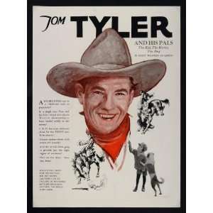  1926 Ad Tom Tyler Pals FBO Silent Film Cowboy Westerns 