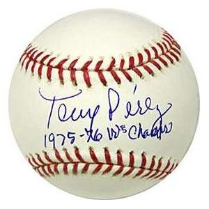 Tony Perez Signed Ball   with 75  Inscription   Autographed 