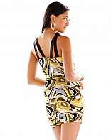 BABY PHAT Womens Geo Swirl Cut Out Jersey Slim Dress sz XL $59 NWT 