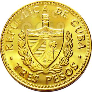 CHE GUEVARA GOLD Coin 3 Pesos Patria Muerte Fidel Cuba  