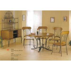    MODERN*WROUGHT IRON*6PC DINING SET*HUTCH Furniture & Decor