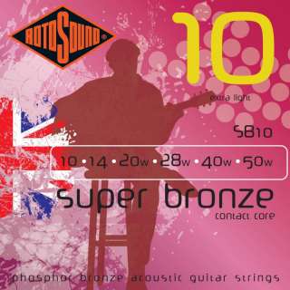 ROTOSOUND SB10 Super Bronze Acoustic Guitar Strings  