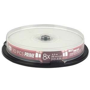   DVD+R Double Layer Inkjet Printable Media 10 Piece Spindle