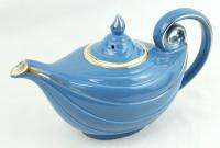 Vintage Hall Pottery China 0666R 6 Cup Aladdin Dresden Blue Teapot 
