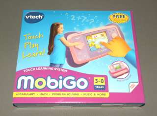  Childrens Touch Screen Handheld Learning System w 3 Games Pink NEW