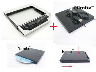 2nd HDD SSD hard drive caddy For Dell XPS 14z 15z + External USB 