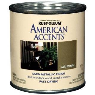 Rust Oleum 7954730 American Accents 1/2 Pint Latex, Satin Gold 