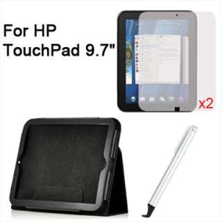   Leather Case Cover Stand Screen Protector Stylus For HP TouchPad