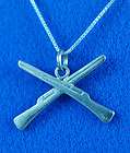 Sterling Silver Color Guard Double Rifle Charm