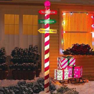 HUGE 7 Ft Lighted Candy Cane Lamp Post Christmas Décor  
