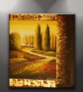   Landscape Handmade Wall Decor Art On Canvas Tree Golden Horizon  
