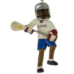  Personalized Ethnic Lacrosse   Male Christmas Ornament 