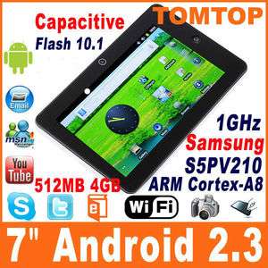Android 2.3 Capacitive Tablet PC 1GHz MID 3G WiFi 4GB HDD 2MP Cam 