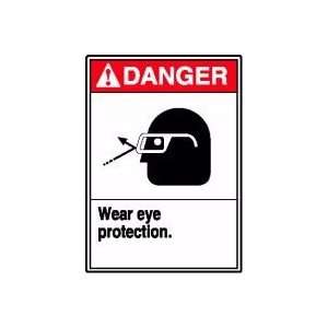 DANGER WEAR EYE PROTECTION (W/GRAPHIC) 14 x 10 Dura Aluma Lite Sign