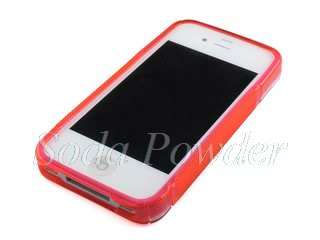 Silicone Plastic Hybrid Back Case for iPhone 4 Pink  