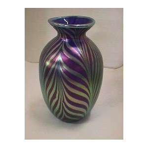  Fenton 8 1/4 Dave Fetty Favrene Feathers Vase Everything 