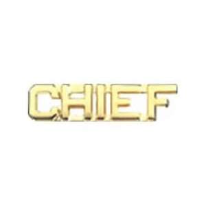  Fire or Police Chief Letters GOLD Style Finish Uniform Collar Pins 