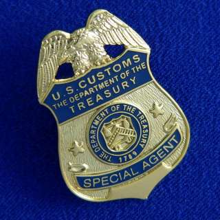 This is a new U. S. Customs Special Agent mini badge lapel pin.