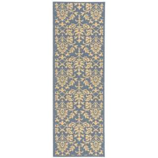 Indoor/Outdoor Blue/Natural Rug 2 4 x 6 7 Runner  