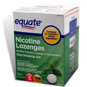 Nicotine Lozenge Mint Flavor 4 mg, 108 Lozenges, Equate  