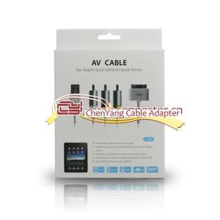 USB TV/AV Composite Cable Fr iPad iPhone 3G 3GS 4G iPod  
