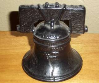 Vintage Cast Iron Metal Liberty Bell Still Bank  