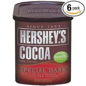 Hersheys Cocoa, Special Dark, 8 Ounce Cans (Pack of 6)  