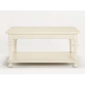   Meridian Coffee Table with Shell White Wood Finish Furniture & Decor