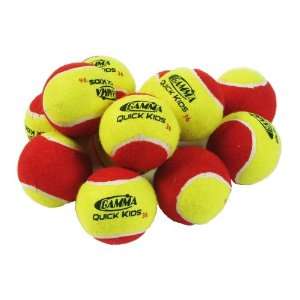  Gamma Quick Kids 36 Tennis Ball (12 Ball Pack, Yellow/Red 