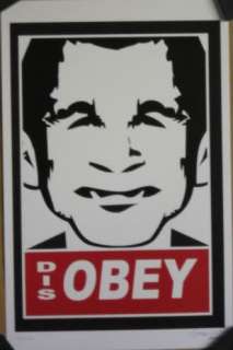 Dis Obey George Bush Jr. original 2005 political poster signed by 