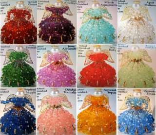   ANGEL Ornament Kit BIRTHSTONE Safety Pin Beads Beading kids craft XMAS