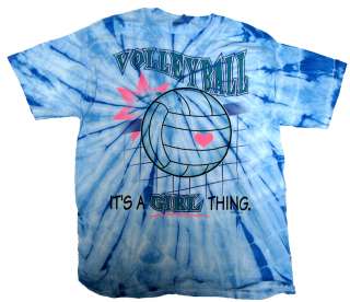 Volleyball Tie Dye T shirt Its A Girl Thing blue  