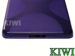 Clear Screen LCD Protector + Purple X LINE TPU Soft Case Cover For 