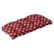 Outdoor Wicker Bench/Loveseat/Swing Cushion   Red/White Polka Dot