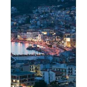 Town View with Vathy Bay, Vathy, Samos, Aegean Islands, Greece Premium 