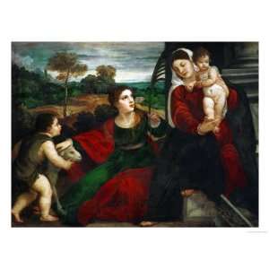 Madonna and Child with Saints Agnes and John the Baptist Giclee Poster 