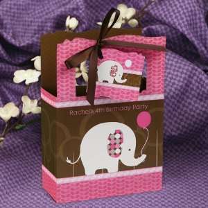  Girl Elephant   Classic Personalized Birthday Party Favor Boxes 